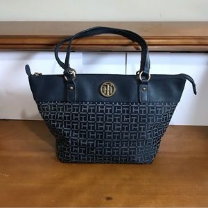 Tommy Hilfiger Blue bucket Purse/tote/handbag faux leather good condition used